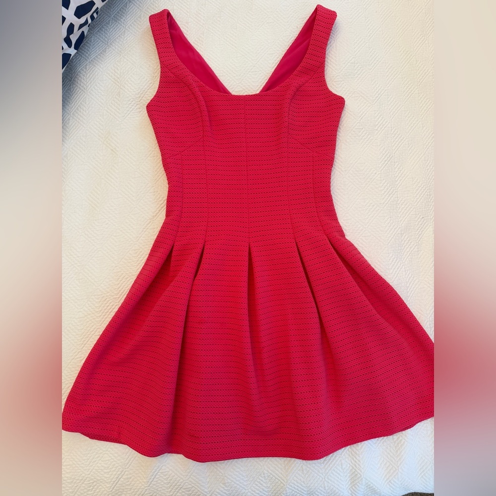 Guess Vibrant Hot Pink Fit &Flare Mini Dress Size Small